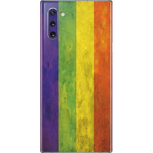 Distressed Rainbow Flag Galaxy Note 10 Skin